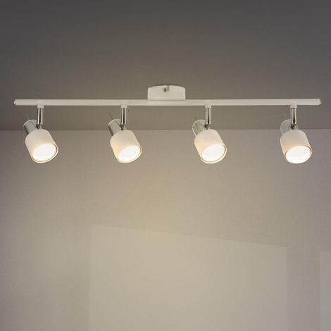 Plafonnier Série White 4 spots GU10, pour usage en intérieur sec IP20, convient pour salle de bain, salon, chambre et cuisine (Ampoule non incluse) (1/5)
