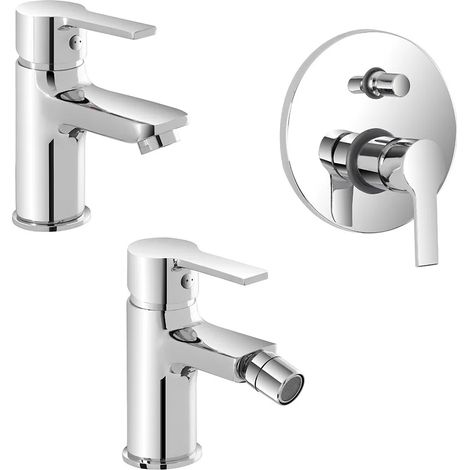 Set miscelatori lavabo bidet e doccia con deviatore scarico incluso Prima (1/5)