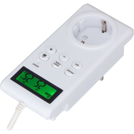 Prise thermostat sans fil programmable régulateur de température automatique interrupteur prise UE 230V (1/5)
