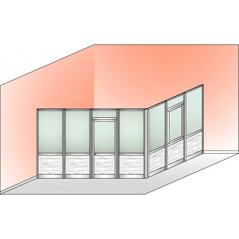 Box Modulare 2 Lati in Alluminio Vetro Satinato e Perline - 4x3 m Colore Bianco Puro RAL 9010 - ITALFROM� (1/5)