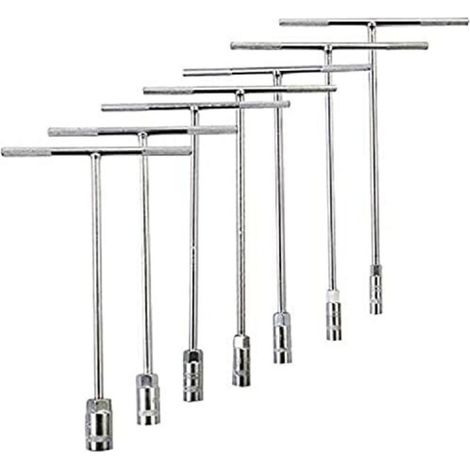 Chiave a brugola con impugnatura a T, chiave esagonale lunga, set di bussole metriche e utensili per la riparazione di autoveicoli, 8 mm, 10 mm, 12 mm, 13 mm, 14 mm, 17 mm, 19 mm (7 pezzi) (1/4)