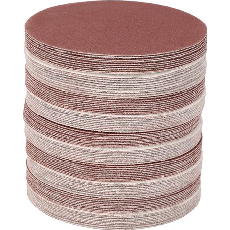 Ortviai Disques abrasifs en suède rouge 5 pouces (125 mm), grain 80, 100 unités pour ponceuses à velcro (1/5)