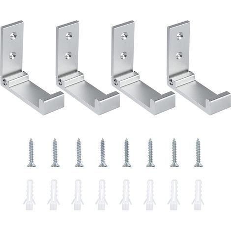 Gancho de pared plegable de aleación de aluminio, perchero plegable con tornillos, ganchos plegables para oficina, dormitorio, cocina, baño, carga máxima 10 kg, 4 piezas (1/5)