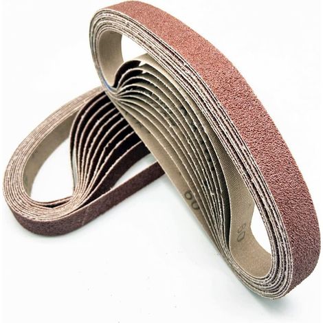 Bande abrasive 30x 533 mm.5 sortes de gravier mixte (6X40 /80/120/180/320).Ensemble de Bandes Abrasives,pour ponceuses à bande (30 pièces) (1/5)
