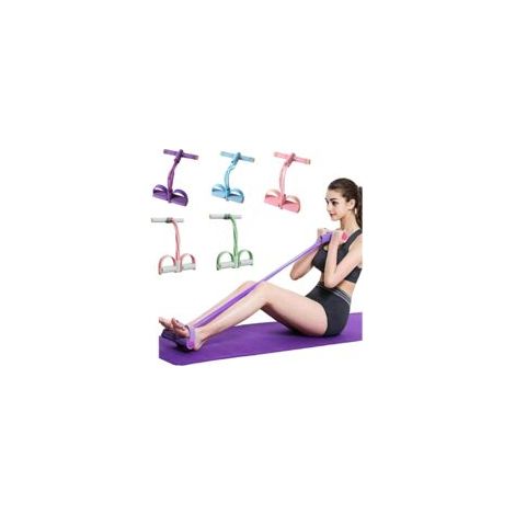 Cordes tension + bandes résistance - 1 pièce, 6 tubes pour pédale yoga abdominaux/taille/bras/jambes - Bleu étirements amincissants/entraînement (1/5)