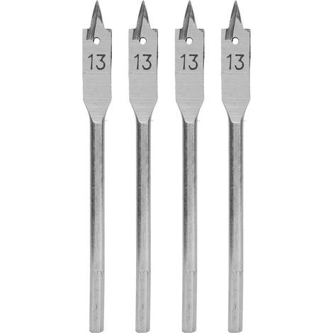 Jeu de 4 Forets à Bêche, Foret Plat pour le Travail du Bois Bricolage avec une dureté et une durabilité élevées pour Trou de 13 Mm, Très Pratique, la Conception de L'épine (1/5)