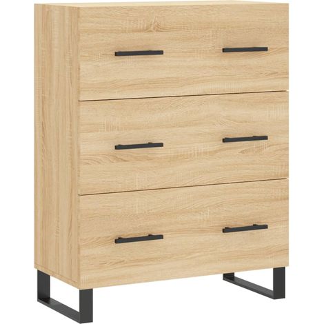 Credenza cassettiera mobile contenitore organizer cucina soggiorno salotto sonoma 695 x 34 x 90 cm legno ingegnerizzato marrone 020031636