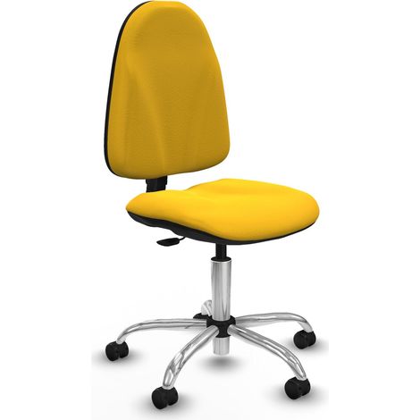 Algarra CP similpiel amarillo  base cromada ruedas engomadas 50mm