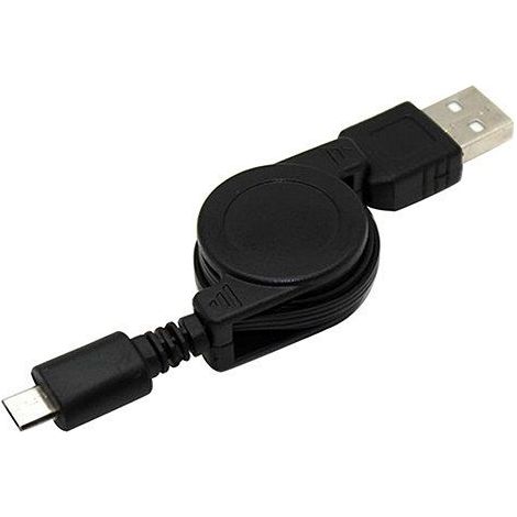 Cable usb retractil micro USB 0.75 M Negro