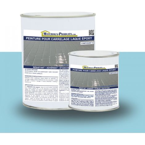 Peinture Laque Epoxy Spécial Carrelage - 1 Kg Bleu Piscine - MATPRO (1/3)