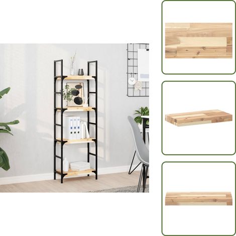 The Living Store Schweberegal 60x20x4 cm Massivholz Akazie Unbehandelt - Wandregal - Holzkasten - Regal Aus Holz - Akzidenzholzeinrichtung - Deko Regal
