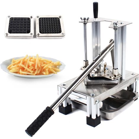 Kartoffelschneider Manuelle Pommesschneider Edelstahl Pommes Frites Presse Maschine Edelstahl Gemüseschneider mit 3 Schneider (1/5)