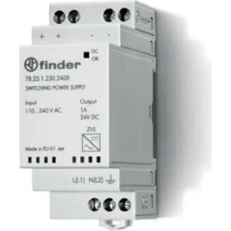 Finder 78.25.1.230.2400 Alimentatore per guida DIN 24 V/DC 1 A 25 W Contenuto 1 pz.