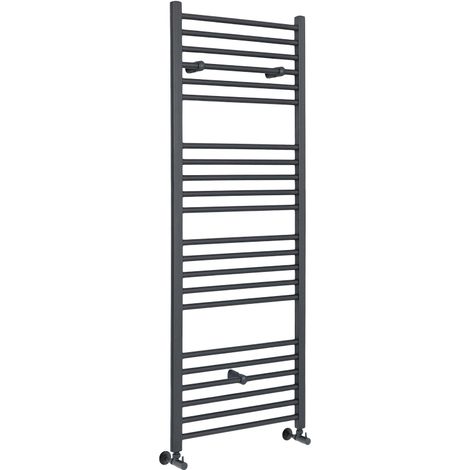Milano Artle Anthracite Straight Bar Heated Towel Rail Radiator - 1600mm x 600mm (1/4)