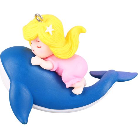 Décoration flottante pour aquarium, petite et mignonne, en plastique, motif baleine et fillette, idéale pour l'eau douce et l'eau de mer. (1/5)