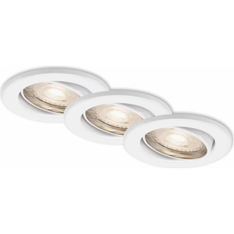 Set de 3 focos empotrables orientables GU10 8,6 cm blancos