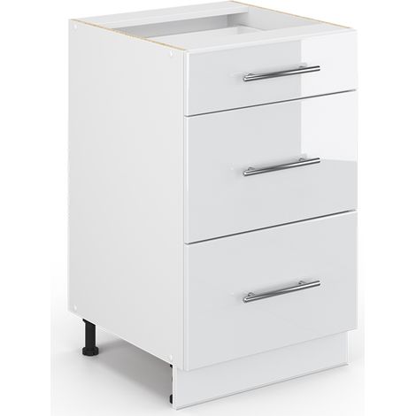 Cassettiera da bagno Fame-Line, Bianco lucido, 50 x 81.6 cm senza piano di lavoro, Vicco