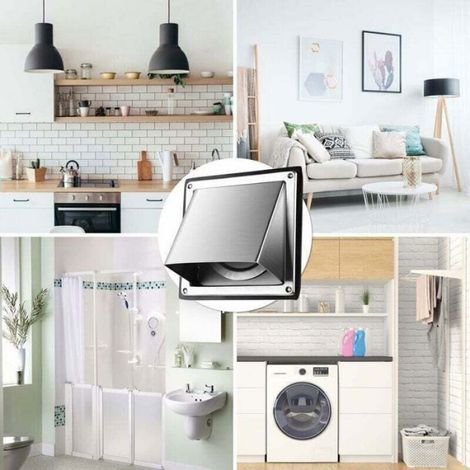 Grille De Ventilation - Acier Inoxydable 304 - Surface Brossée - Pour Séchoir Cuisine Salle De Bain Hotte - 100 mm (1/4)