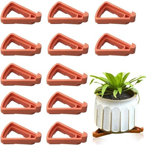 Lot de 12 supports invisibles pour pots de fleurs et pots de jardin, pieds triangulaires pour pots d'extérieur et d'intérieur (1/5)