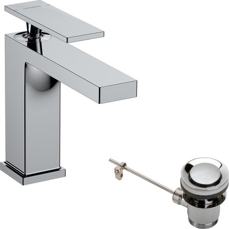 Hansgrohe Tecturis E - Waschtischarmatur mit Ablaufgarnitur, EcoSmart, Chrom 73010000 (1/3)