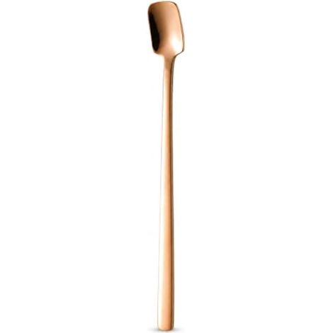 Cuillère à Tête Carrée, Long Manche, or rose, 410, 13 cm, carré (1/4)