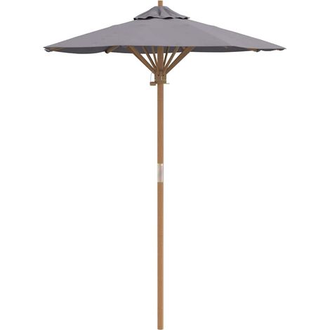 Ombrellone da giardino rotondo leggero con palo staccabile 270 x 260 cm stile minimalista bambù grigio scuro 020058245