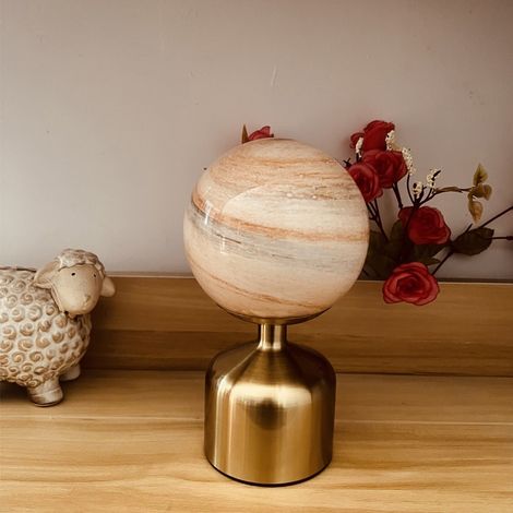 Veilleuse lunaire, lampe de chevet pour chambre à coucher, lampe décorative pour salon, lampe de bureau,rechargeable, jaune (1/4)