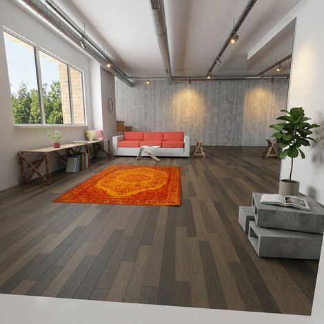 Tapis vintage Maddox - Tapis vintage - 300x80cm, Rectangular - 100% Laine vierge - Tufté main - Orange (1/4)