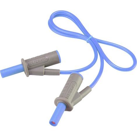 VOLTCRAFT MSB-501 Sicherheits-Messleitung Lamellenstecker 4 mm Lamellenstecker 4 mm 0.50 m Blau 1 St (1/5)