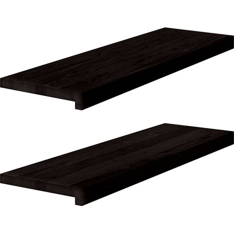 Marches d'escalier 2 pcs marron foncé 80x30x2 cm chêne massif (1/5)
