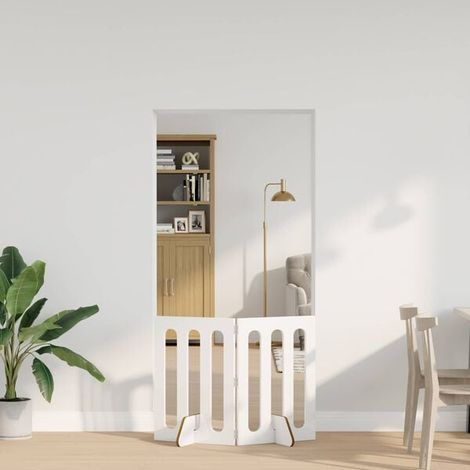 Clôture pliable pour animaux de compagnie, lot de 2, blanc éclatant