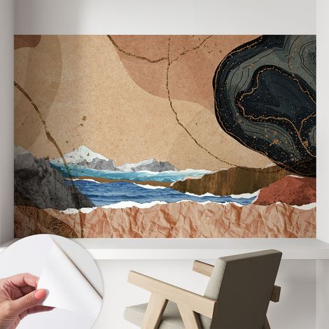 Tapetet Klebetapete für Wohnzimmer Schlafzimmer Küche - Wanddekoration Abstrakte Landschaft 104x70 cm (1/5)