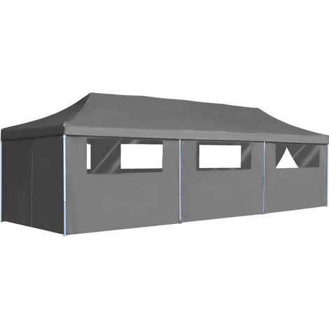 vidaXL Tenda Pieghevole Pop-Up con 8 Pareti Laterali 3x9 m Antracite (1/5)
