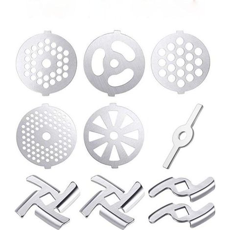 10 Pièces Accessoires Pour Hachoir à Viande Hachoir à Viande Alimentaire Hachoir à Viande Manuel Pièces De Meulage Machine à Farcir Les Saucisses Acier Inoxydable Annexe Mixeur (1/5)