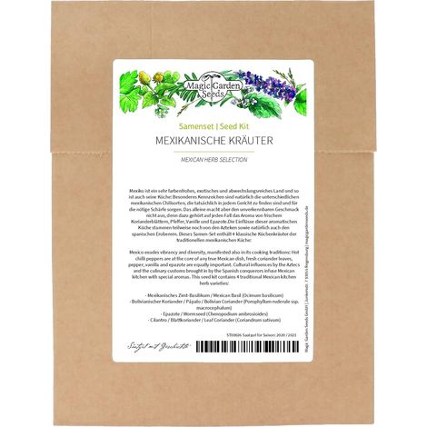 Sélection d'herbes mexicaines - kit de graines avec 4 variétés traditionnelles pour les tacos, burritos, tortillas et sauces (1/5)