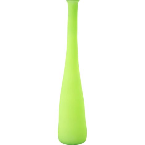Vase bouteille en verre vert néon design contemporain - Vert néon lumineux (1/2)