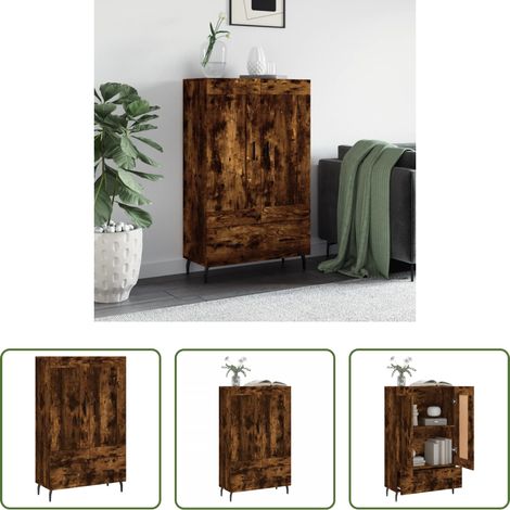 vidaXL Holzwerkstoff - Highboard Räuchereiche 69,5x31x115 cm Holzwerkstoff (1/5)