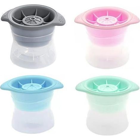Moule à glaçons sphériques pour cocktails au whisky (lot de 4), moule en silicone pour gelée, 4 couleurs (1/5)