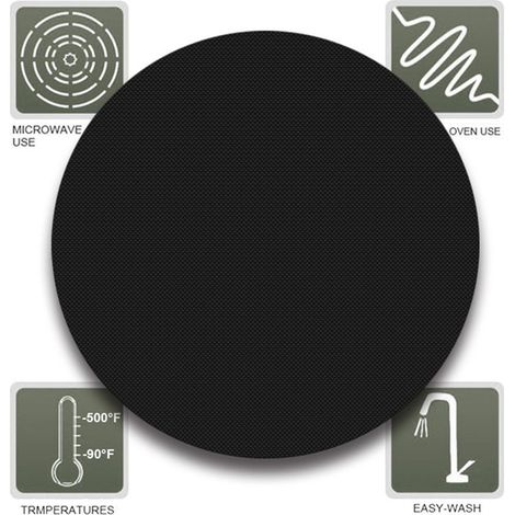 Lot de 5 tapis de barbecue ronds en téflon résistant aux hautes températures (1/5)