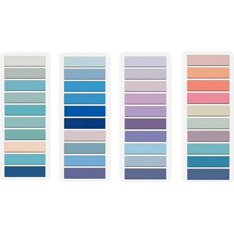 Etichette indice, 4 pezzi, 15 x 5,5 cm piccoli adesivi, 4,3 x 1 cm un totale di 800 etichette colorate per libri etichette adesive etichette indice scrivibili (1/5)