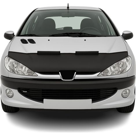 Protège Capot compatible avec Peugeot 206 1998 à 2009, Bra de Capot Protection, Noir