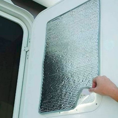 Pare-soleil de camping-car pour vitres, protection été réfléchissante, isolation thermique, rideau occultant anti-chaleur, voile solaire auto, 2 pièces, taille universelle (1/5)