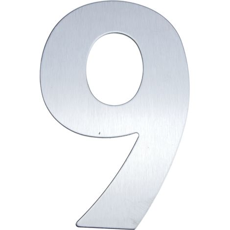 PrimeMatik - acier inoxydable Nombre 9 8 cm avec marquage adhésif (1/3)
