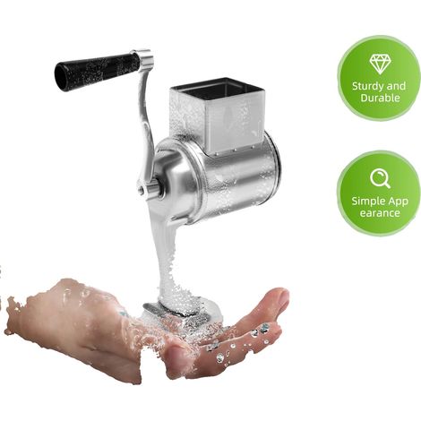 Rallador manual giratorio para verduras, acero inoxidable 430, 5 cuchillas, apto para lavavajillas. (1/5)