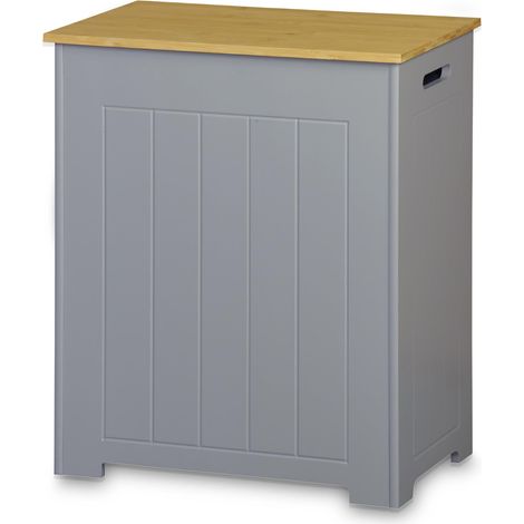 Laundry Storage - Grey with Bamboo Top (1/5)