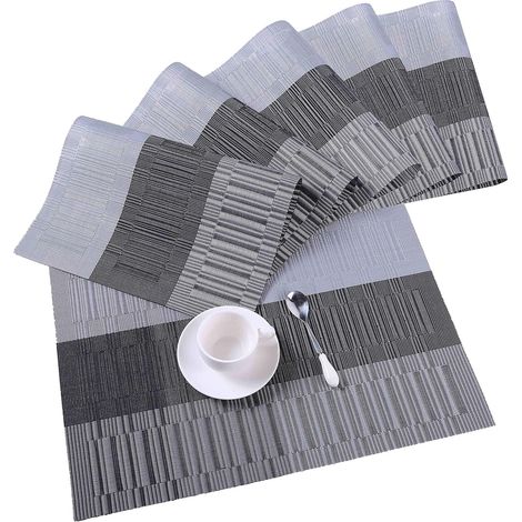 Set de 6 sets de table lavables en PVC, antidérapants et résistants à la chaleur. (1/5)
