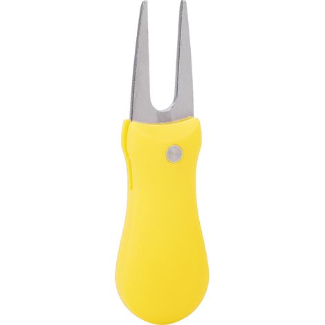 Outil de Réparation de Green de Golf Portable, Fourchette à Balle Pliable pour Pelouse, Accessoire d'Entraînement Jaune (1/5)