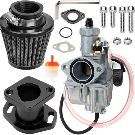 VM22 Carburetor for Predator 212cc 196cc 224cc Coleman CT200U BT200X GX160 GX200 6.5hp OHV Clone Engine KT196 Baja MB200 Mini Bike Kart with 38mm Air Filter Performance Parts Black (1/5)