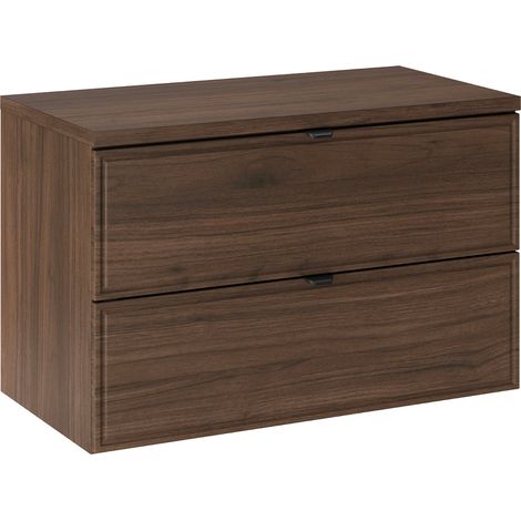 Waschtischunterschrank 80cm Elias mit 2 Schubladen, Holzoptik (1/5)