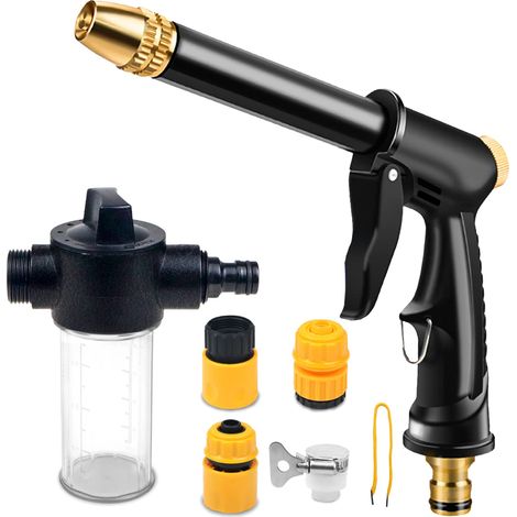 ZHIJIA PREMIUM Buse de tuyau avec 4 modes de jet, doseur de savon et raccords rapides pour lavage auto (1/5)